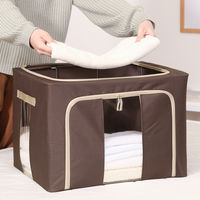 不二貿易 窓付&積み重ね収納ボックス 72L BR 63522 1個