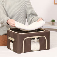 不二貿易 窓付&積み重ね収納ボックス 22L BR 63514 1個