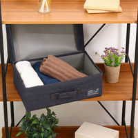 不二貿易 LB デニム調インナーボックス 横ハーフ蓋付 67312 1個