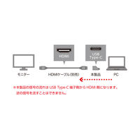 ナカバヤシ USB TYPEーC ー HDMI　変換アダプタ　コンパクト　 USAーCHD2/BK 1個