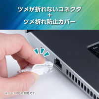 ナカバヤシ カテゴリー6A　柔らかシリコンLANケーブル　ホワイト　3m C6AーSL030W 1個