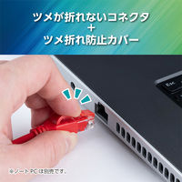 ナカバヤシ カテゴリー6A　柔らかシリコンLANケーブル　レッド　0.5m C6AーSL005R 1個