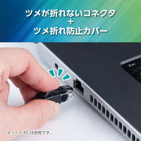 ナカバヤシ カテゴリー6A　柔らかシリコンLANケーブル　ブラック　1.5m C6AーSL015BK 1個