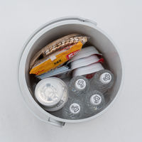 JEJアステージ　座れるフタ付バケツ15　ライトグレー　　1個