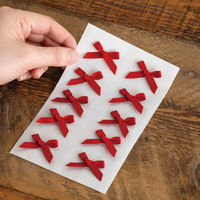 ヘッズ サテンリボンシールー2／レッド REDー2S 1袋（100個）