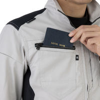 コーコス信岡 ストレッチ半袖ブルゾン L ブルー AG-3080 1着（直送品）