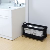 YAMAZEN 【荷物入れ】メッシュバスケット ワイドタイプ S 折りたたみ 収納ボックス HTB-SW(BK) 1個