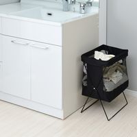 YAMAZEN 【荷物入れ】メッシュバスケット ハイタイプ S 折りたたみ 収納ボックス HTB-SH(BK) 1個