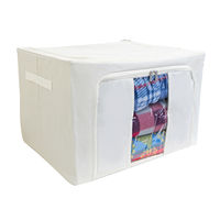 トレードワン 収納ボックス 透明窓付き 積み重ね 折りたたみ 幅50×奥行40×高さ32cm 90084 1個