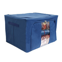 トレードワン 収納ボックス 透明窓付き 積み重ね 折りたたみ 幅50×奥行40×高さ32cm 90085 1個