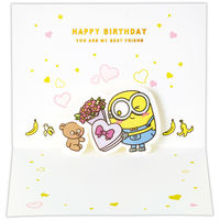 日本ホールマーク ホールマーク お誕生祝いグリーティングカード 立体 ミニオン ボブ&ティム 844035 1セット(6枚)（直送品）