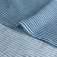 コスモテキスタイル デニム調Wガーゼ ストライプ ブルー 巾約108cm 1mカット AP25501-2B-1M 1セット(1m切売カット)（直送品）