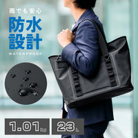 エレコム トートバッグ 防水 手提げ 肩掛け 2WAY 自立式 23L ブラック BMーTBWP01BK 1個