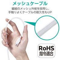 エレコム LANケーブル CAT6A 10m 爪折れ防止 高耐久 メッシュケーブル 白 ECLDーGPAM/WH100 1個