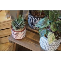 【園芸用品】welzo トライバルポット　口径110ｍｍ　ブラック 4933136552685 1個