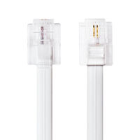 ナカバヤシ 6極2芯　電話機コード　1m　ホワイト DCー201/WH 1本