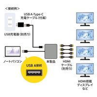 サンワサプライ  USB-HDMIディスプレイアダプタ（4K対応・ 4画面出力） USB-CVU3HD7（直送品）