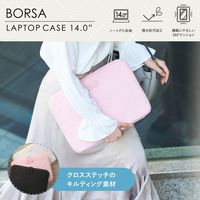パソコンケース 14インチ クロスステッチ キルティング 衝撃吸収 マカロンピンク BM-IBQTX14PN エレコム 1個