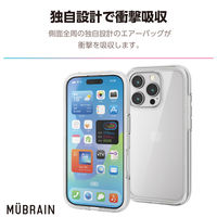 iPhone16 Pro ケース ハイブリッド 軽量 リサイクルホワイト×クリア PM-A24CHVAIR2RW エレコム 1個（直送品）