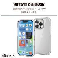 iPhone16 Pro ケース ハイブリッド 衝撃吸収 軽量 ホワイト×クリア PM-A24CHVAIR2WH エレコム 1個（直送品）