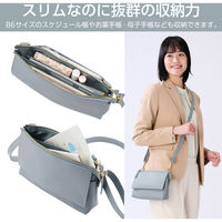 スマホポーチ ショルダーポーチ お財布機能付き 斜めがけ ソフトレザー ダスティブルー P-MAP07BU エレコム 1個（直送品）