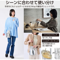 スマホポーチ ショルダーポーチ 斜めがけ / ハンドル持ち メタリック生地 シルバー P-MAP08SV エレコム 1個（直送品）