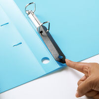 【旧品】アスクル　Ｄ型ツイストリングファイル　A4タテ　2穴　背幅36mm　ライトブルー　30冊 オリジナル