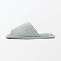 無印良品 洗える綿パイルスリッパ 前あき Ｌ ２５～２７．５ｃｍ用 グリーン 良品計画