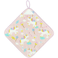 ループ付きウォッシュタオル　ハーティー　 WO459800　1セット5組（15枚：柄違い3種×各5枚）