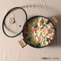LIV PLUS CAROTE（カローテ） 両手鍋 蓋付 24cm IH ガス火対応 ブラック NMー5109 1個