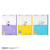 日本ノート ノート スヌーピー セミB5 自主学習 5mm方眼26枚 3色セット PST5J03 1パック(3色入)