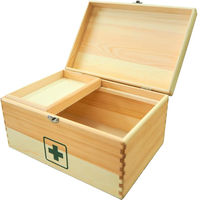 日進医療器 リーダー木製救急箱&衛生材料セット Lサイズ 防災備蓄 緊急 大容量 木目 782616 1組（直送品）