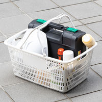 現場のチカラ　買い物カゴ 28.8L　幅515×奥行358×高さ252mm　ホワイト　1セット（1個×５） オリジナル