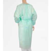 オオサキメディカル アイソレーションガウン ニット袖 グリーン 51056  不織布　使い捨て　感染予防　1袋（10枚入）