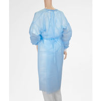 オオサキメディカル アイソレーションガウン ニット袖 ブルー 51045  不織布　使い捨て　感染予防　1袋（10枚入）
