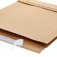 HEIKO 紙製クッション付き宅配袋 茶 350×70×370mm 封かんシール付 1袋（10枚入） 004192024