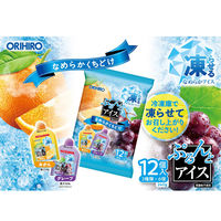 ぷるんとアイス　みかん＋グレープ 1セット（1袋（12個入）×12個）　オリヒロ　凍らせるなめらかアイス　ミニパウチタイプ