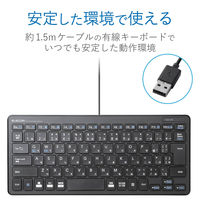 エレコム 有線ミニキーボード/パンタグラフ式/薄型/ブラック TK-FCP096BK 1個（直送品）