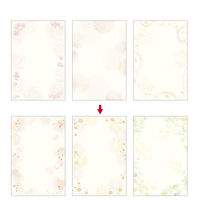 ササガワ 洋柄用紙 フラワリー はがきサイズ 4-1304 1セット(1冊(20枚)×5)