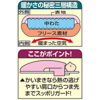 ファミリー・ライフ 裏フリースかいまき布団 2色組（衿カバー付き） ピンク系・ブルー系 遠赤綿入り 幅1400×奥行2000mm 2色セット（直送品）