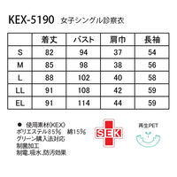 ナガイレーベン 女子シングル診察衣 ホワイト L KEX-5190 1枚　白衣　ドクターコート　レディース