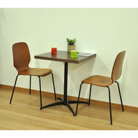 エイ・アイ・エス カフェテーブル四角 天板ダークブラウン×脚ブラック幅600×奥行600×高さ720mm CFK-600SQset DBR/BK 1台（直送品）