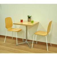 エイ・アイ・エス カフェテーブル四角 天板ナチュラル×脚シルバー 幅600×奥行600×高さ720mm CFK-600SQset NA/SL 1台（直送品）