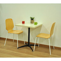 エイ・アイ・エス カフェテーブル四角 天板ホワイト×脚ブラック 幅600×奥行600×高さ720mm CFK-600SQset WH/BK 1台（直送品）