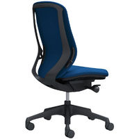 【無料引取付き】C637XR FSF3 |オカムラ シルフィー 肘なし 背クッション ハイバック ブラックボディ 樹脂脚 ミディアムブルー 1脚（直送品）