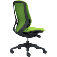 【無料引取付き】C637XR FSF5 |オカムラ シルフィー 肘なし 背クッション ハイバック ブラックボディ 樹脂脚 ライムグリーン 1脚（直送品）