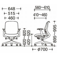 【無料引取付き】C681BW FMR3 |オカムラ シルフィー オフィスチェア ローバック アルミ脚 背メッシュ 可動肘付 ライトグレー 1脚（直送品）