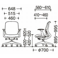 【無料引取付き】C683XW FSF1 |オカムラ シルフィー オフィスチェア ローバック 樹脂脚 背クッション 可動肘付 ブラック 1脚（直送品）