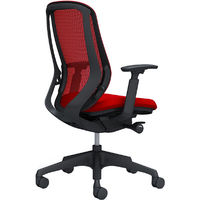 【無料引取付き】C685XR FMP9 |オカムラ シルフィー 可動肘 背メッシュ ハイバック ブラックボディ 樹脂脚 レッド 1脚（直送品）