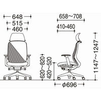【無料引取付き】C68ABW FMP5 |オカムラ シルフィー エクストラハイバック アルミ脚 背メッシュ 可動肘付 ライムグリーン 1脚（直送品）